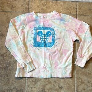 Disney Pastel Tie-Dye Sweatshirt with Blue Graphic